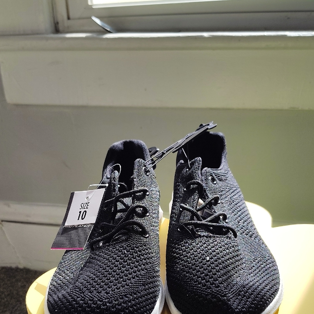 Black Knit Sneakers Size 10